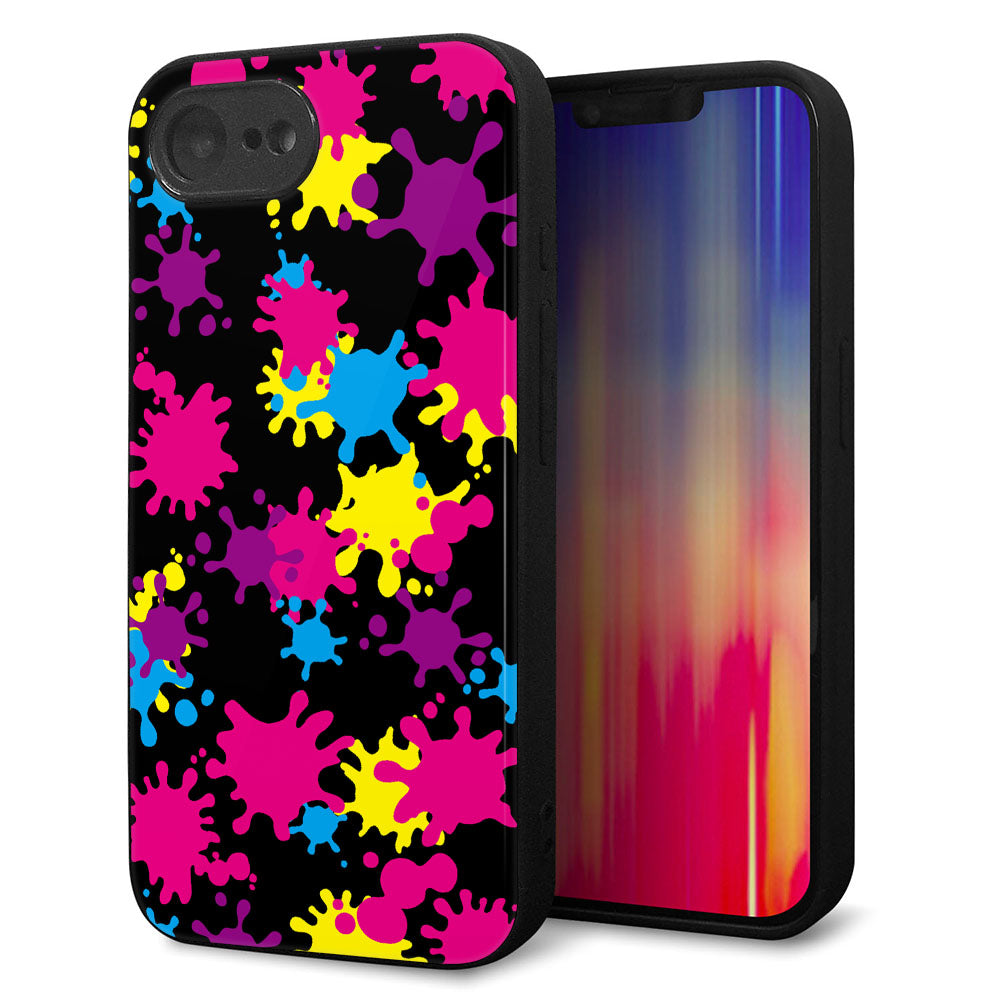 iPhone 16e 強化ガラス&TPUスマホケース ガラプリ【MA877 ペイントブラック】