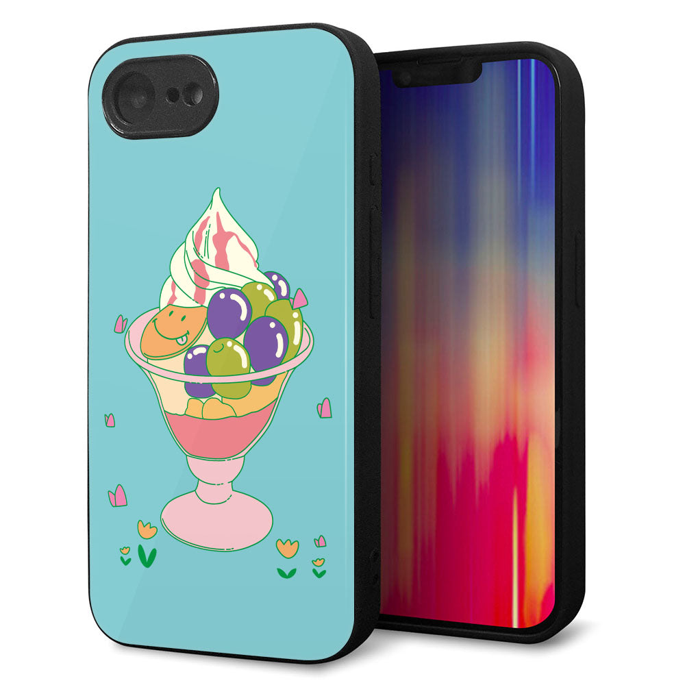 iPhone 16e 強化ガラス&TPUスマホケース ガラプリ【MA905 マスカットパフェ】