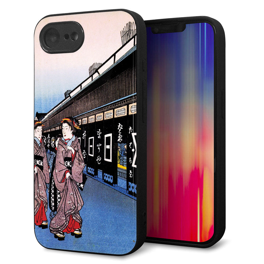 iPhone 16e 強化ガラス&TPUスマホケース ガラプリ【MA966 花魁 B】