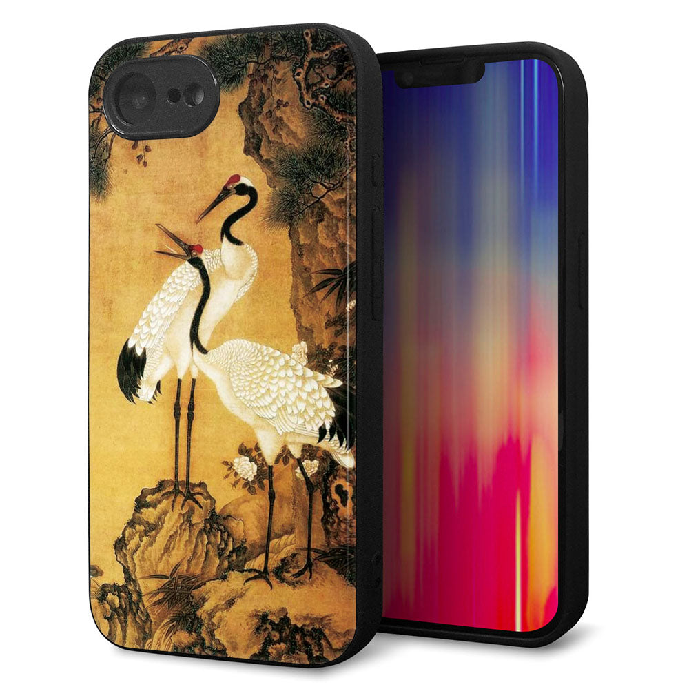 iPhone 16e 強化ガラス&TPUスマホケース ガラプリ【MA969 和柄 鶴鯉 A】