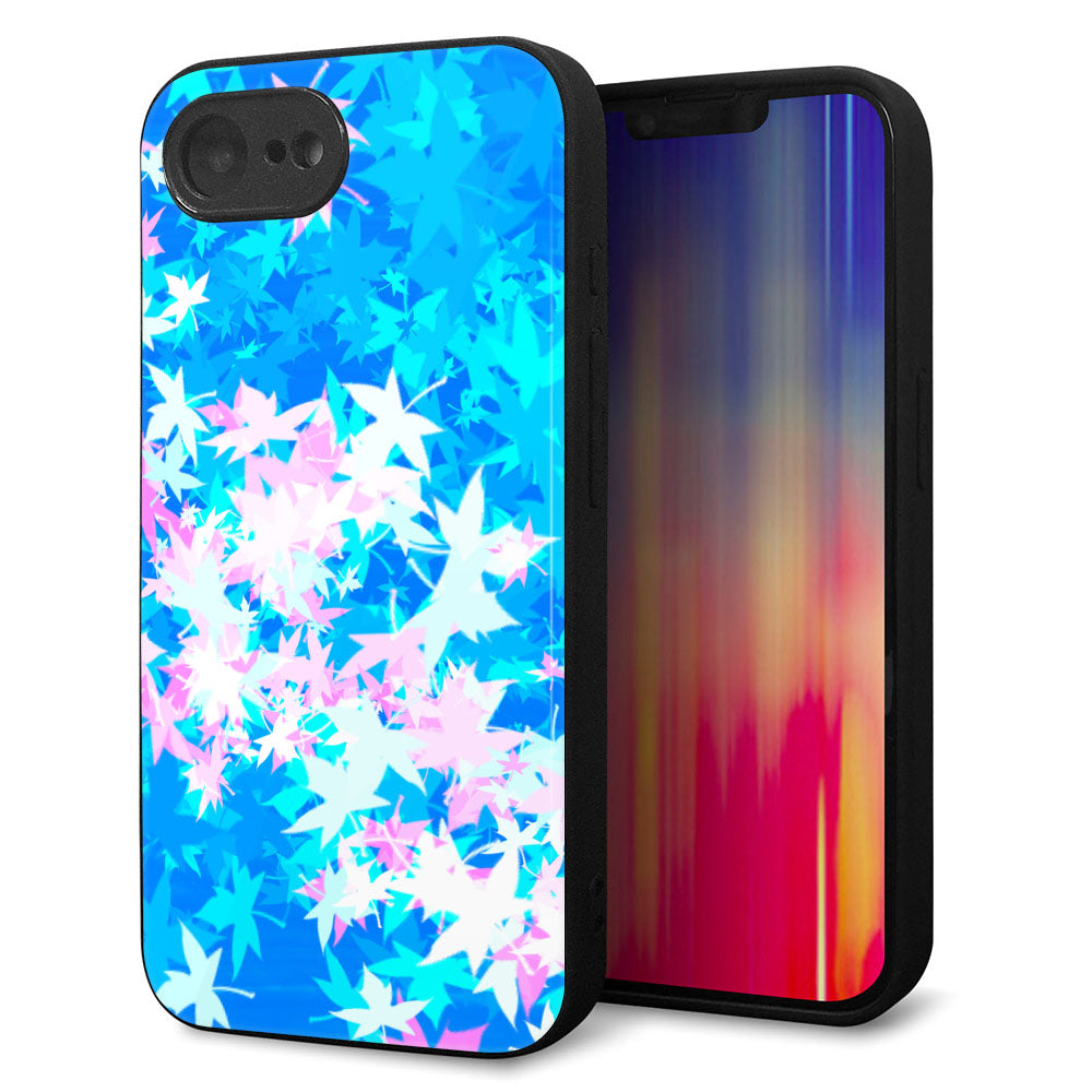 iPhone 16e 強化ガラス&TPUスマホケース ガラプリ【YJ290 デザインもみじ】