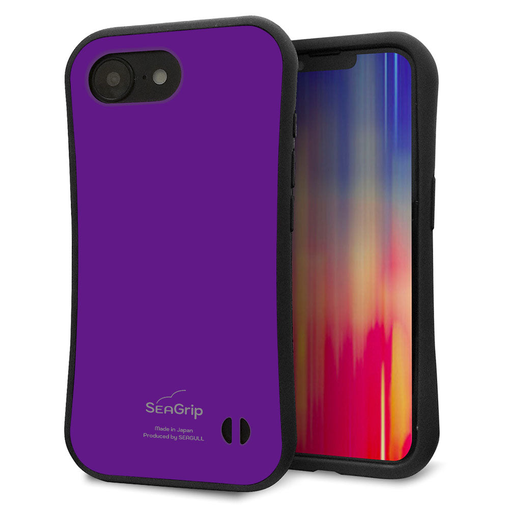 iPhone 16e スマホケース 「SEA Grip」 グリップケース Sライン 【KM909 ポップカラー(パープル)】 UV印刷