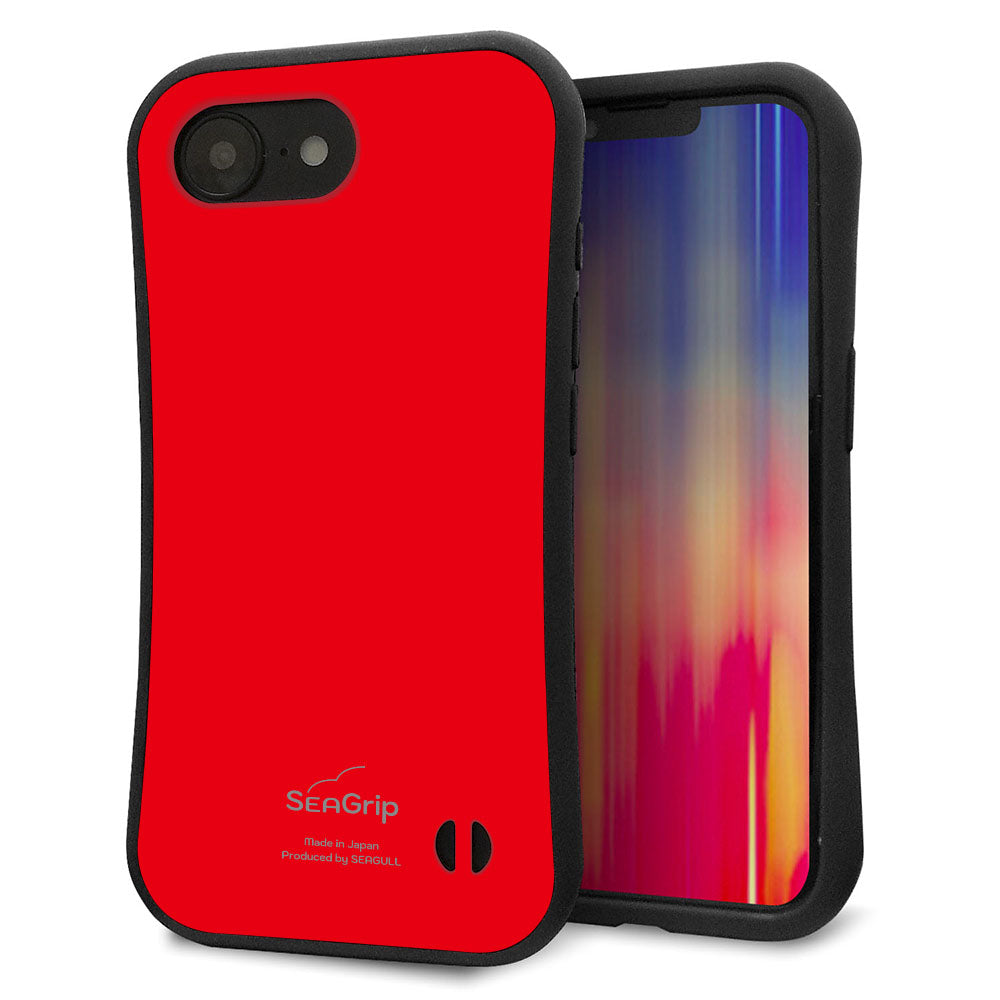 iPhone 16e スマホケース 「SEA Grip」 グリップケース Sライン 【KM915 ポップカラー(レッド)】 UV印刷