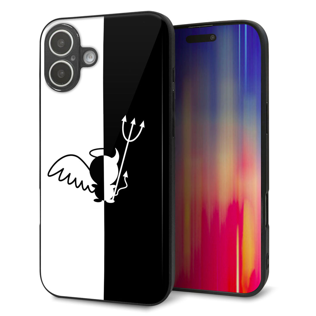 iPhone 16 Plus 強化ガラス&TPUスマホケース ガラプリ【027 ハーフデビット】