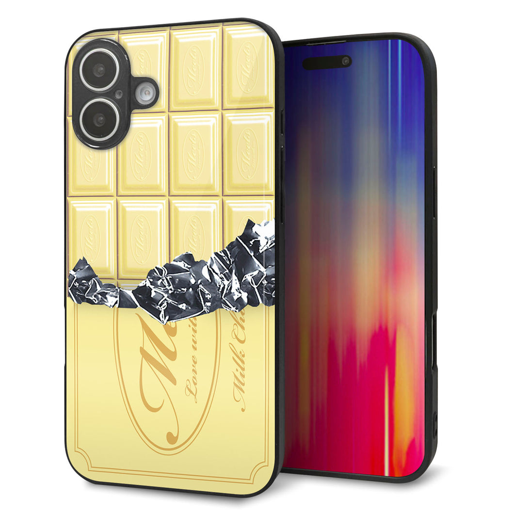 iPhone 16 Plus 強化ガラス&TPUスマホケース ガラプリ【553 板チョコ?ホワイト】