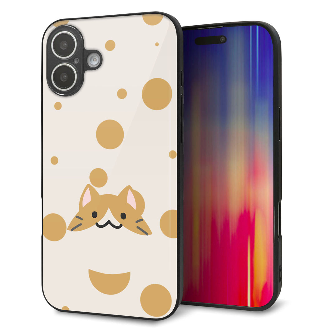 iPhone 16 Plus 強化ガラス&TPUスマホケース ガラプリ【HA244 もちねこ ハチワレ】