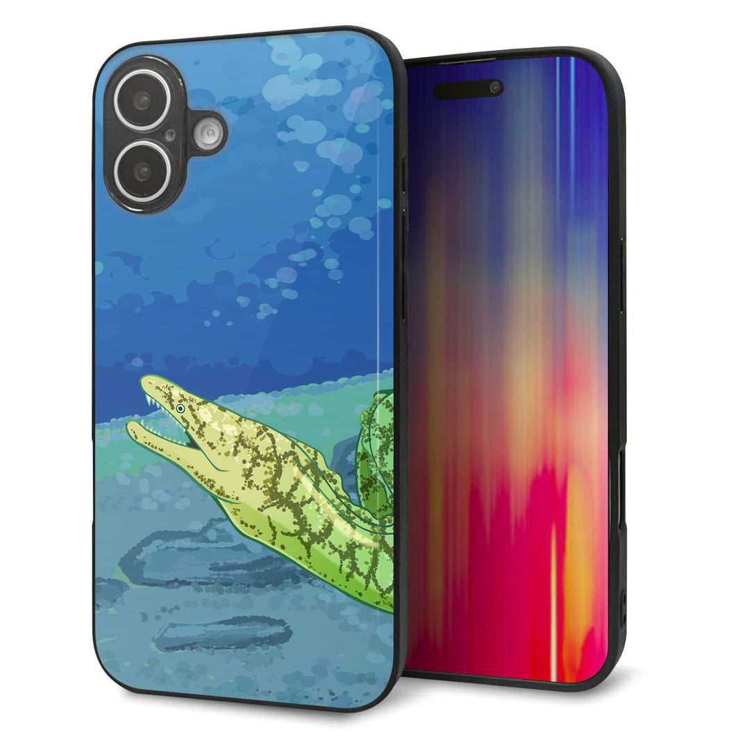 iPhone 16 Plus 強化ガラス&TPUスマホケース ガラプリ【HA260 ポケットアクアリウム ウツボ】