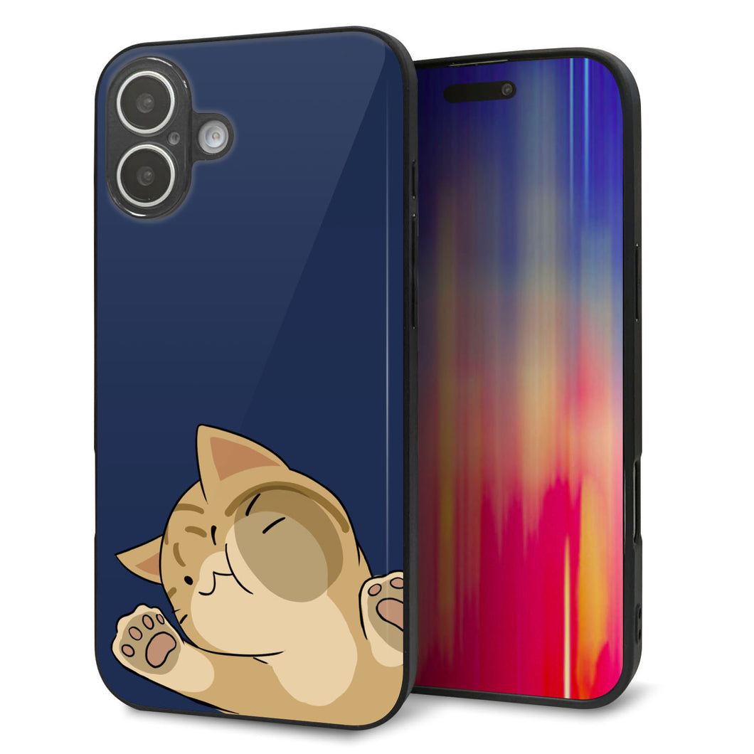 iPhone 16 Plus 強化ガラス&TPUスマホケース ガラプリ【HA290 むぎゅっとトラ】