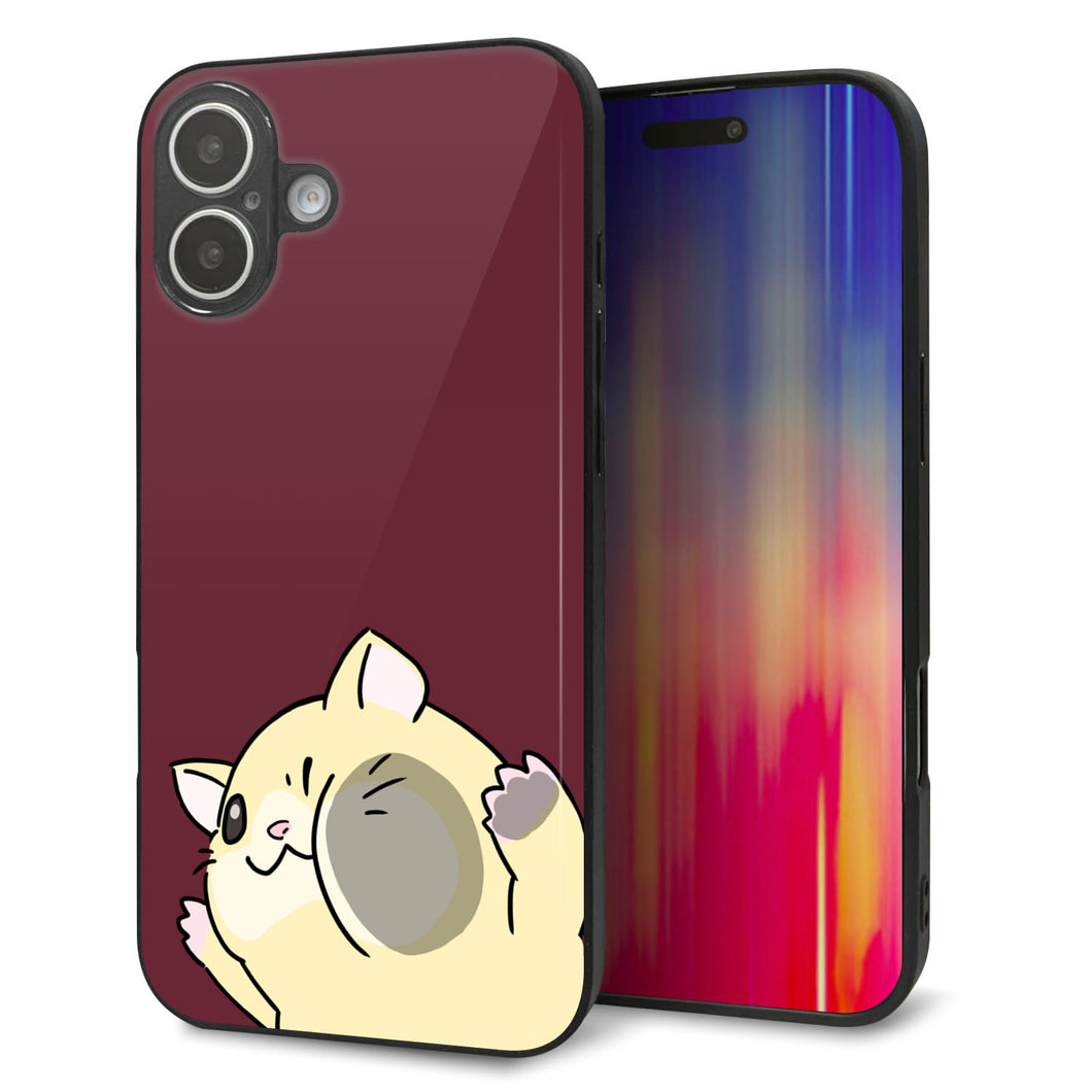 iPhone 16 Plus 強化ガラス&TPUスマホケース ガラプリ【HA296 むぎゅっとキンクマ】