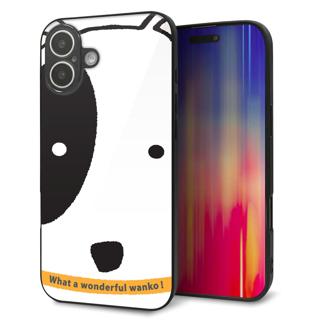 iPhone 16 Plus 強化ガラス&TPUスマホケース ガラプリ【IA800 わんこ】