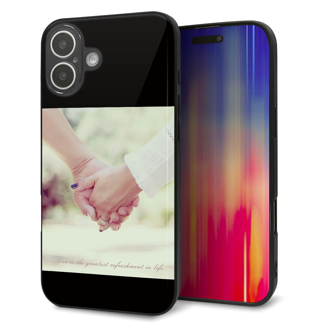 iPhone 16 Plus 強化ガラス&TPUスマホケース ガラプリ【KM875 カップル】