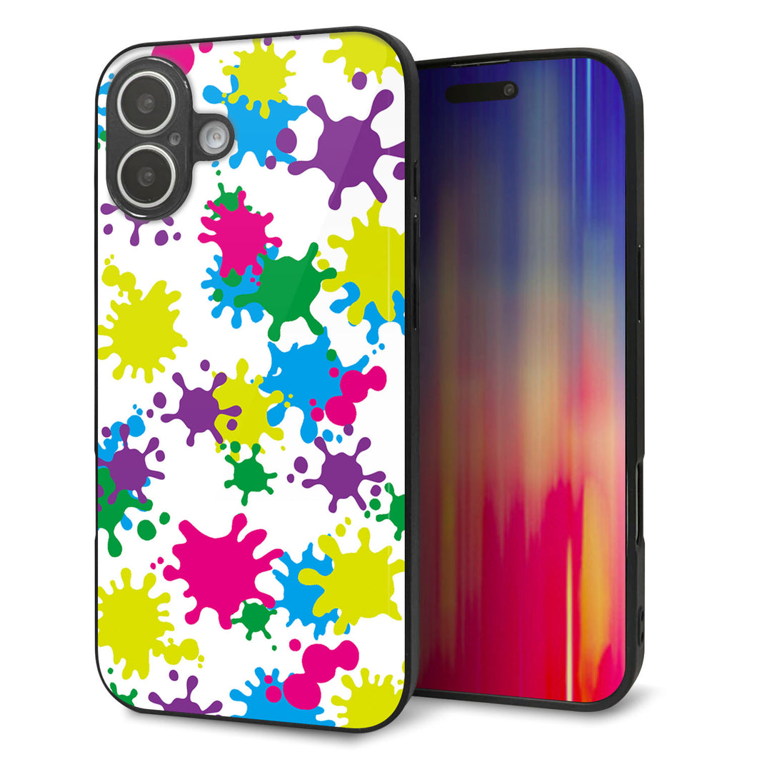 iPhone 16 Plus 強化ガラス&TPUスマホケース ガラプリ【MA878 ペイントホワイト】