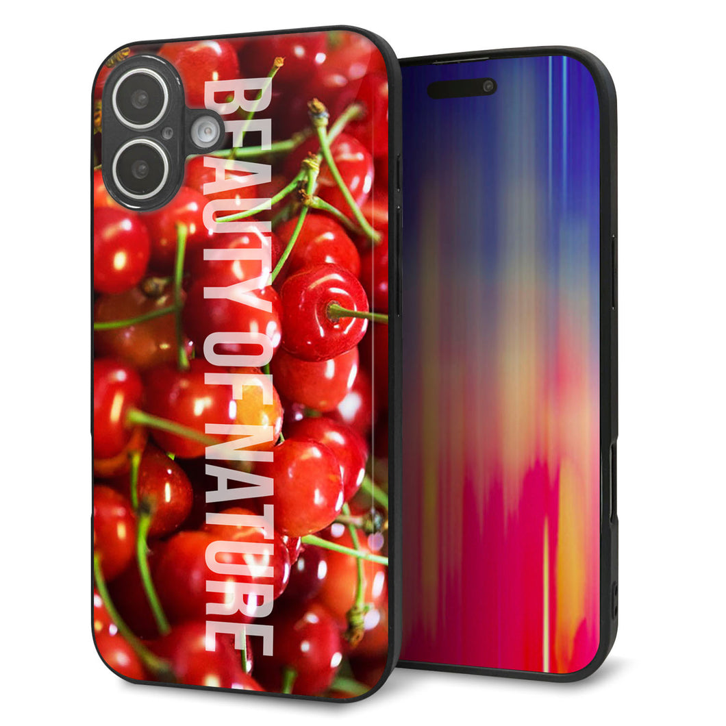 iPhone 16 Plus 強化ガラス&TPUスマホケース ガラプリ【MA883 チェリー】