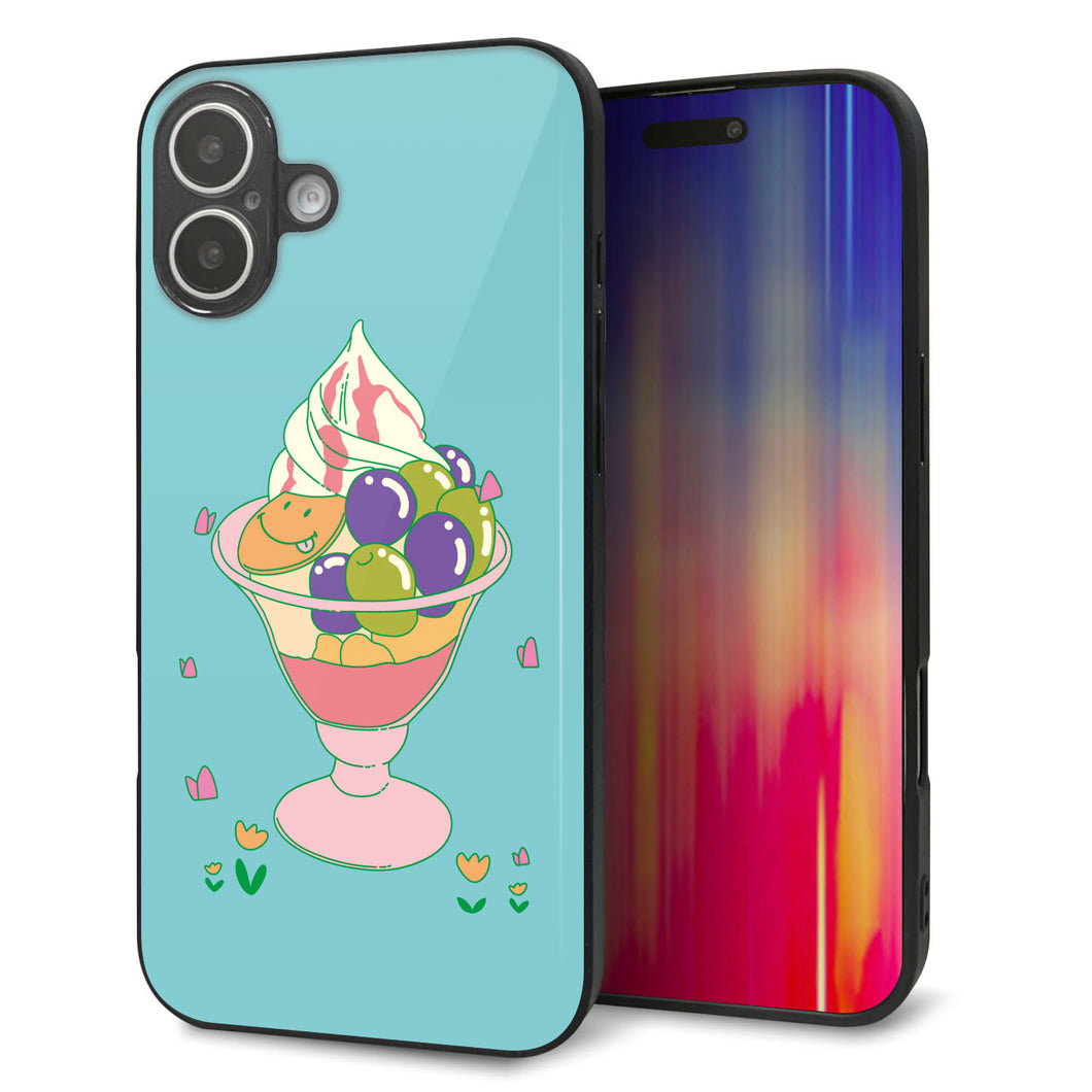 iPhone 16 Plus 強化ガラス&TPUスマホケース ガラプリ【MA905 マスカットパフェ】