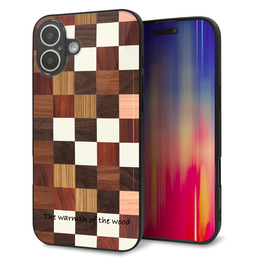 iPhone 16 Plus 強化ガラス&TPUスマホケース ガラプリ【MA929 寄木細工 チェッカー】