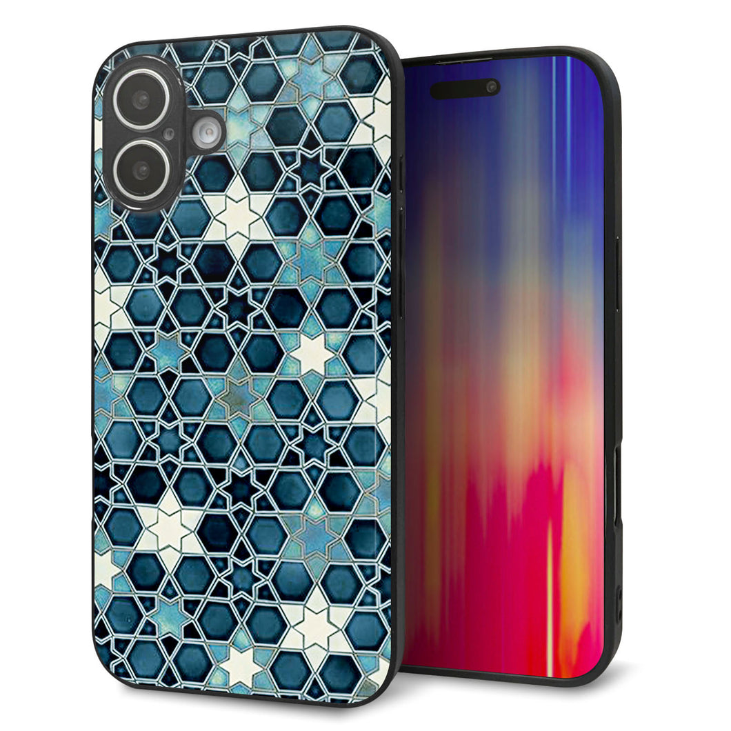 iPhone 16 Plus 強化ガラス&TPUスマホケース ガラプリ【MA955 パターン柄 C】