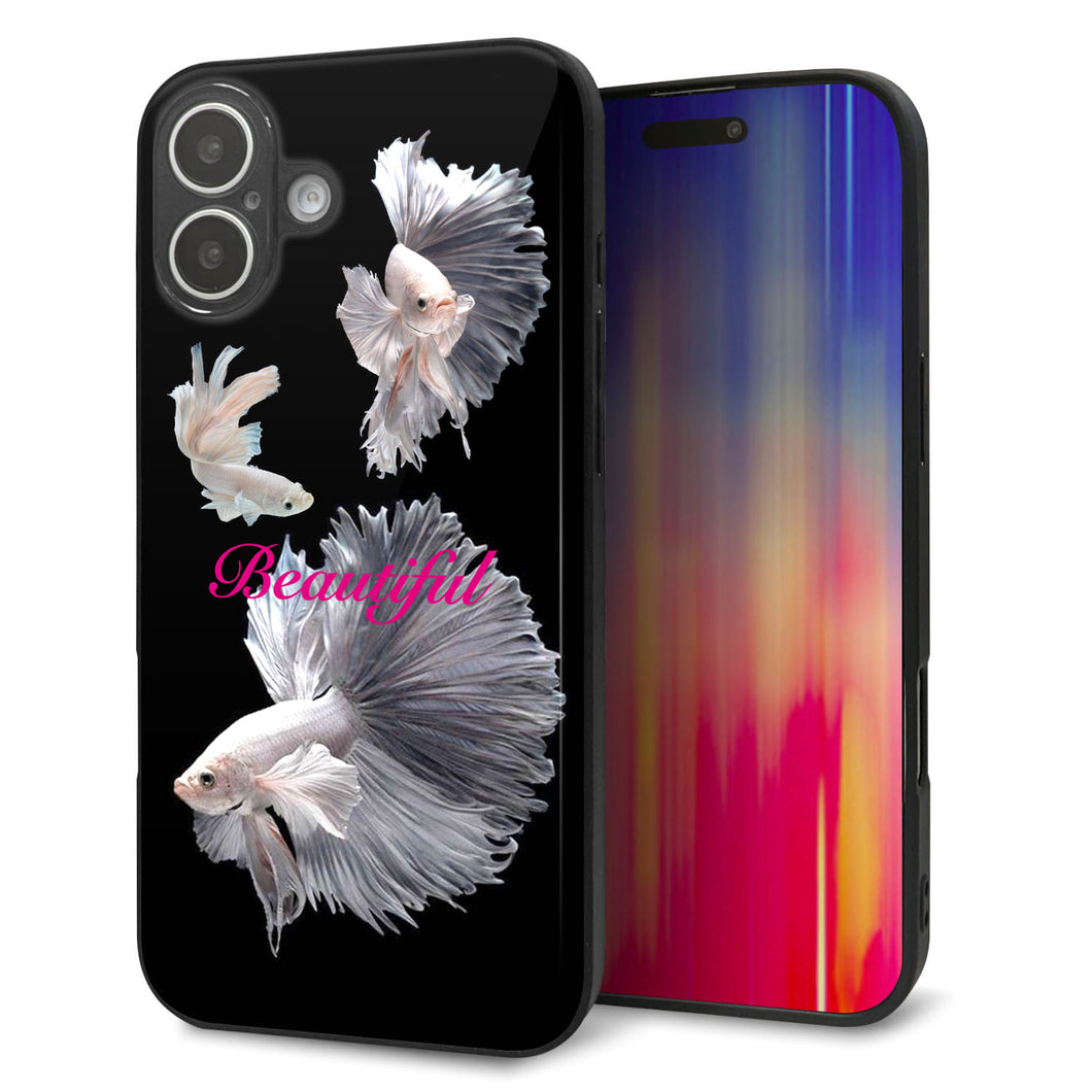 iPhone 16 Plus 強化ガラス&TPUスマホケース ガラプリ【MA957 金魚 B】