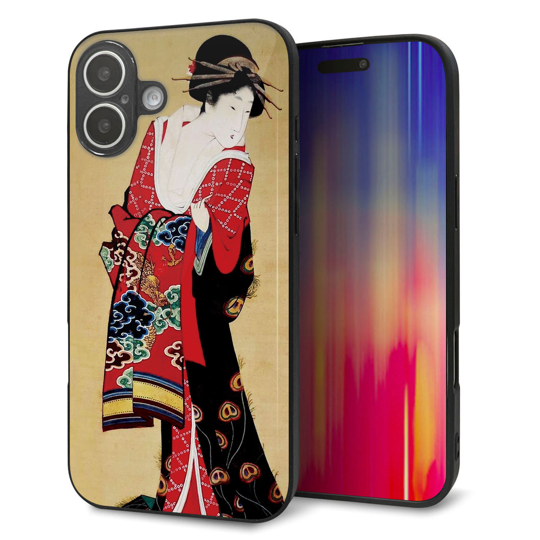 iPhone 16 Plus 強化ガラス&TPUスマホケース ガラプリ【MA965 花魁 A】