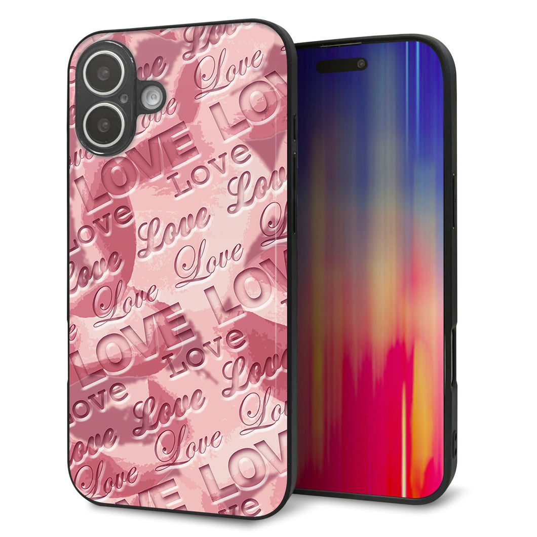 iPhone 16 Plus 強化ガラス&TPUスマホケース ガラプリ【SC844 フラワーヴェルニLOVE(ローズヴェルール)】