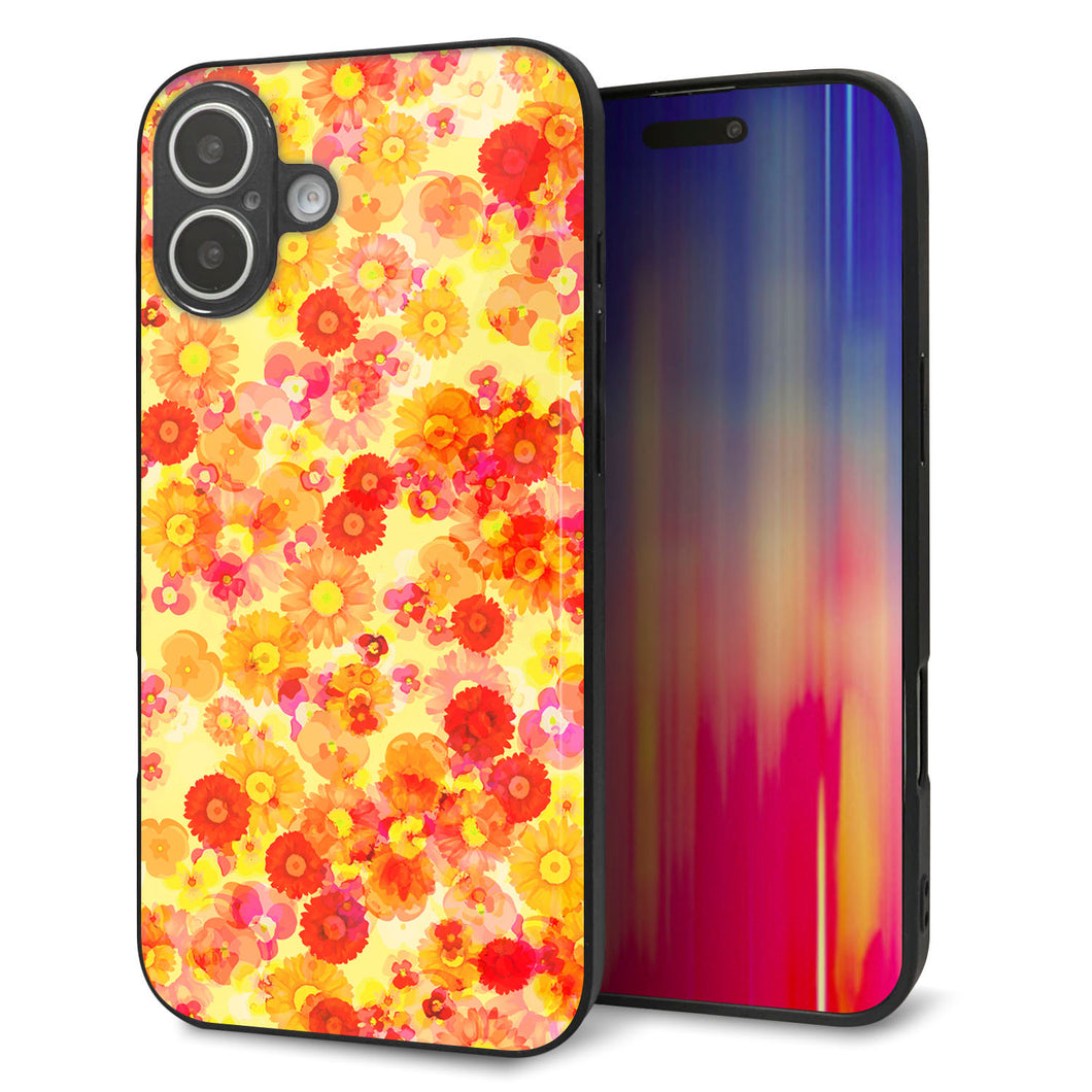 iPhone 16 Plus 強化ガラス&TPUスマホケース ガラプリ【SC867 リバティプリント フルールドパルファン(イエロー)】