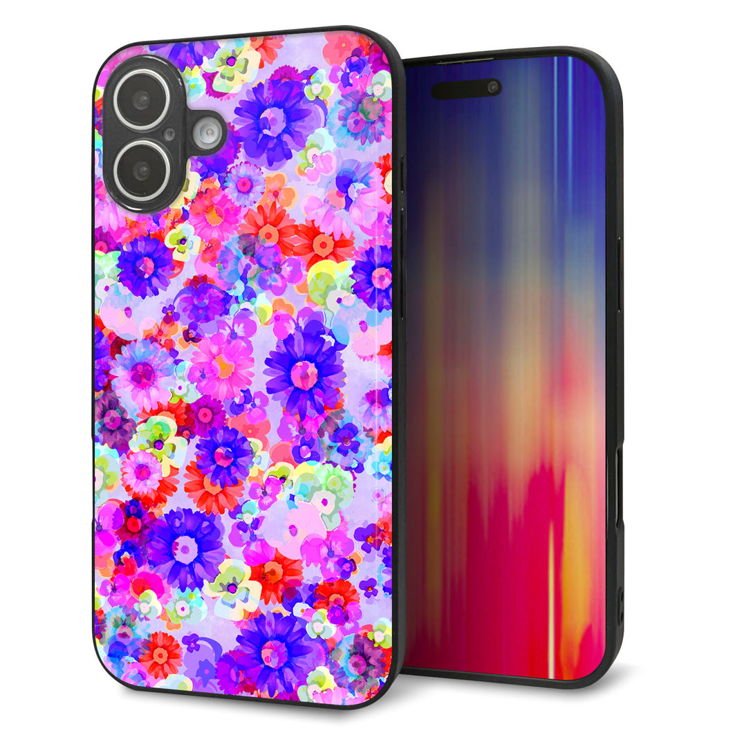 iPhone 16 Plus 強化ガラス&TPUスマホケース ガラプリ【SC868 リバティプリント フルールドパルファン(パープル)】