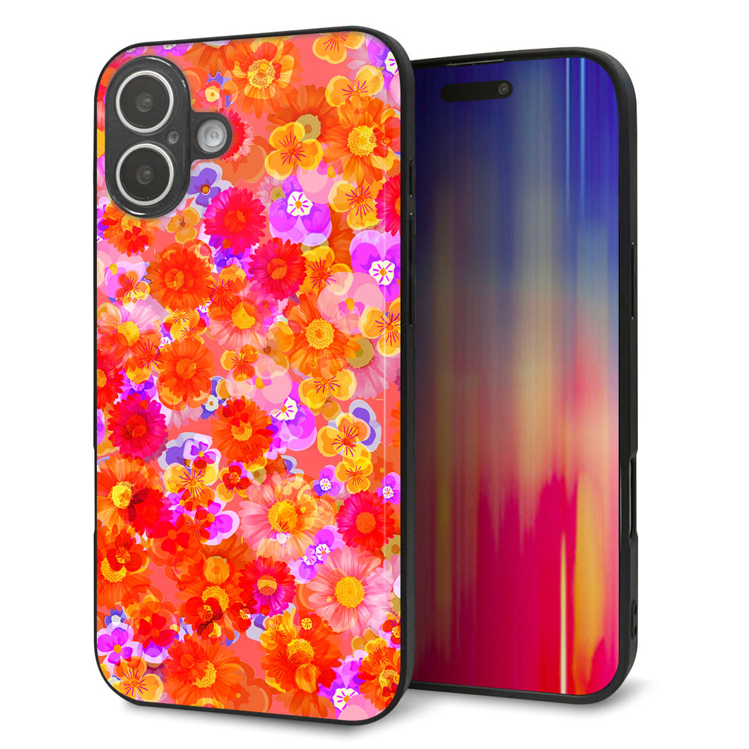 iPhone 16 Plus 強化ガラス&TPUスマホケース ガラプリ【SC871 リバティプリント フルールドパルファン(レッド)】