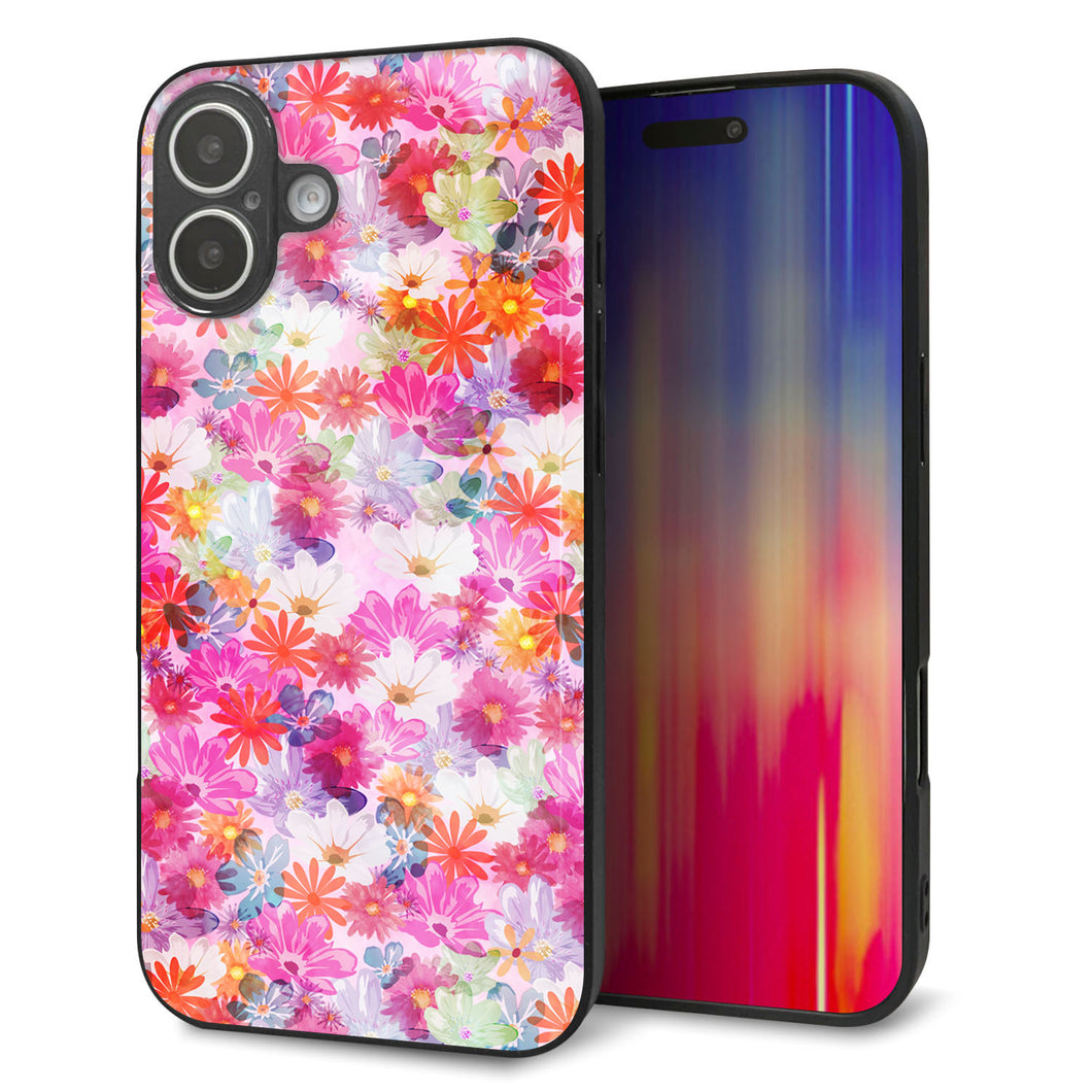 iPhone 16 Plus 強化ガラス&TPUスマホケース ガラプリ【SC874 リバティプリント プレスドフラワー(ピンク)】