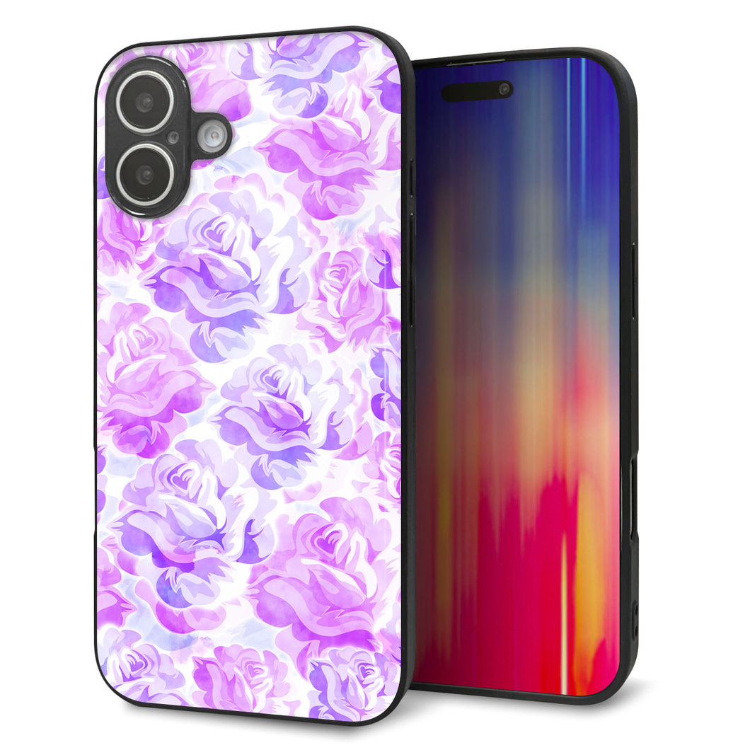 iPhone 16 Plus 強化ガラス&TPUスマホケース ガラプリ【SC929 ローズ パープル】