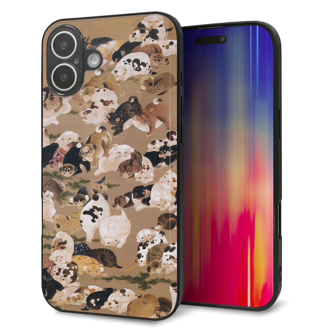 iPhone 16 Plus 強化ガラス&TPUスマホケース ガラプリ【TA008 百犬】