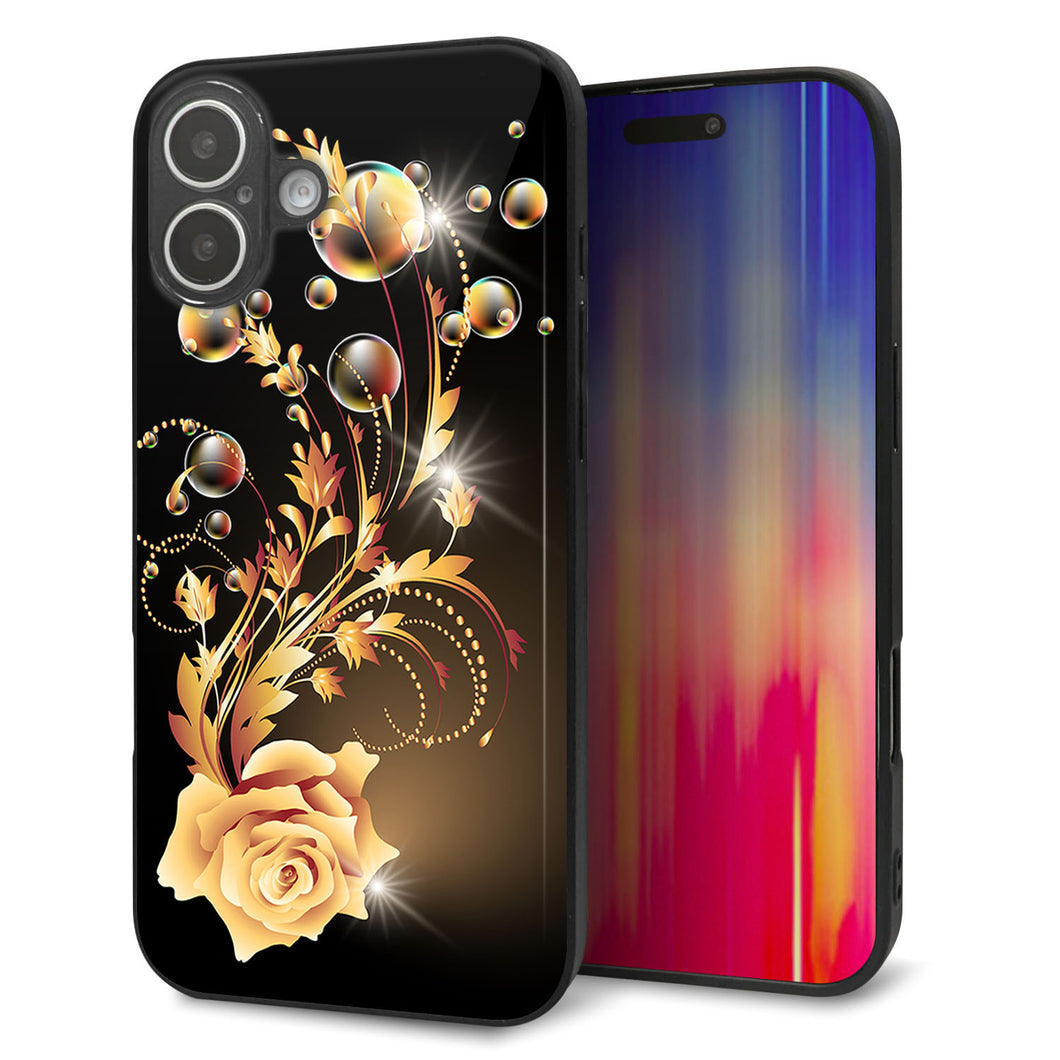 iPhone 16 Plus 強化ガラス&TPUスマホケース ガラプリ【VA823 気高きバラ】