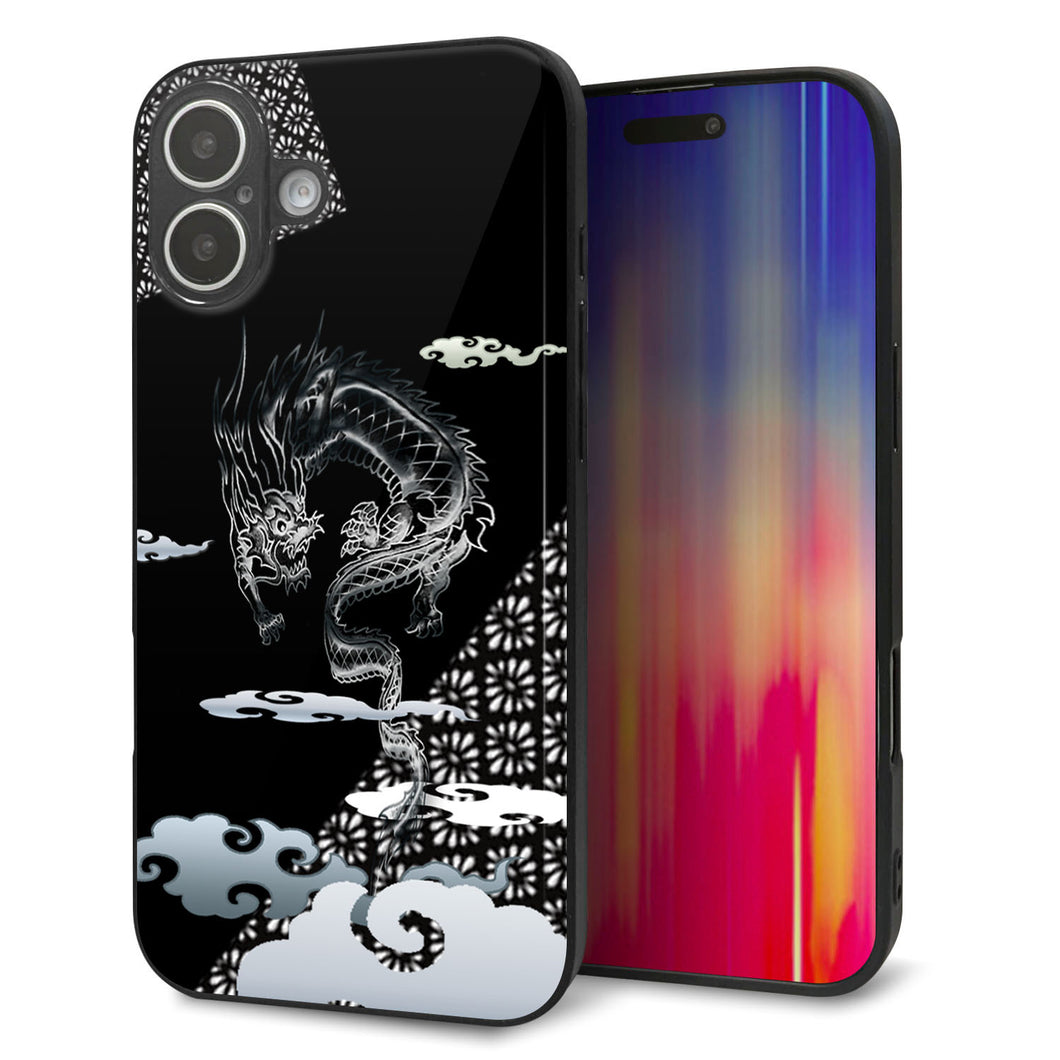 iPhone 16 Plus 強化ガラス&TPUスマホケース ガラプリ【YC906 雲竜01】