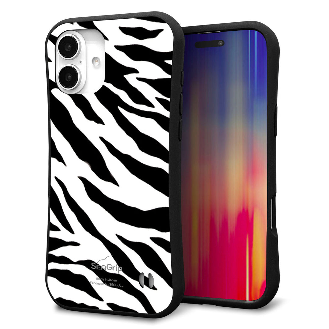 iPhone 16 Plus スマホケース 「SEA Grip」 グリップケース Sライン 【054 ゼブラ】 UV印刷