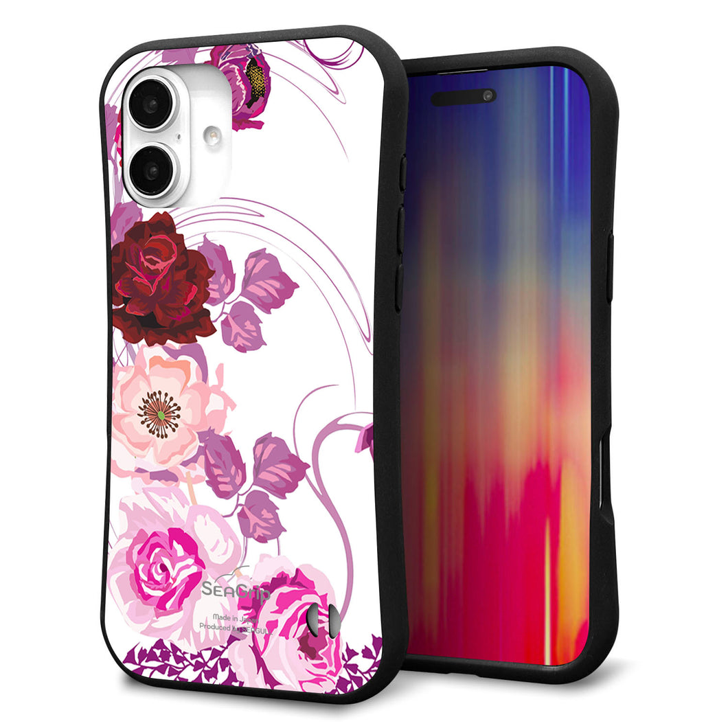 iPhone 16 Plus スマホケース 「SEA Grip」 グリップケース Sライン 【116 6月のバラ】 UV印刷
