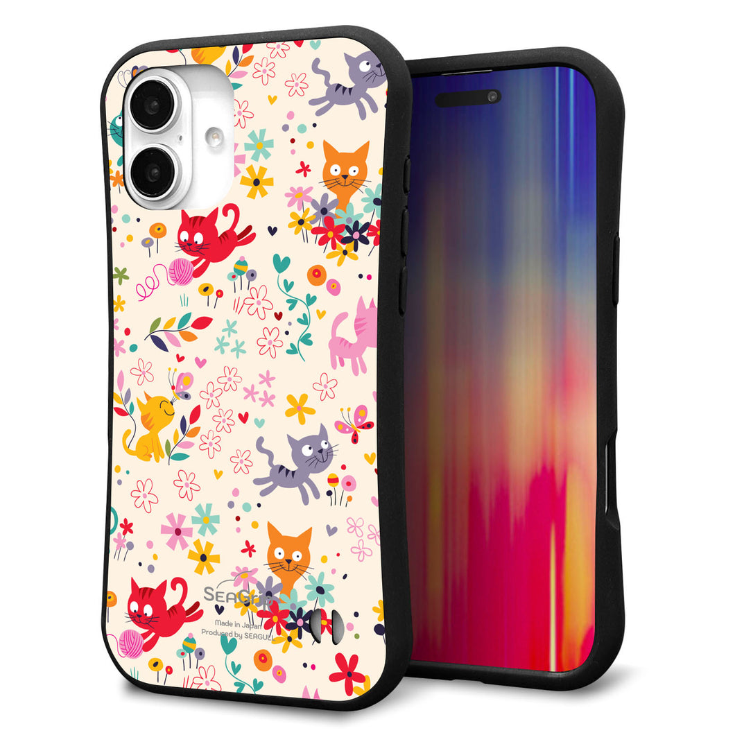 iPhone 16 Plus スマホケース 「SEA Grip」 グリップケース Sライン 【693 ネコのあそび場】 UV印刷