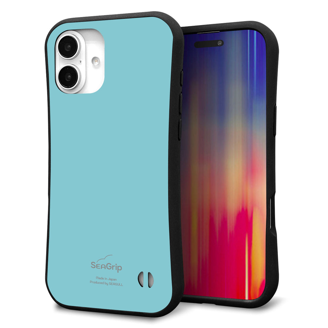 iPhone 16 Plus スマホケース 「SEA Grip」 グリップケース Sライン 【KM905 ポップカラー(エメラルドブルー)】 UV印刷