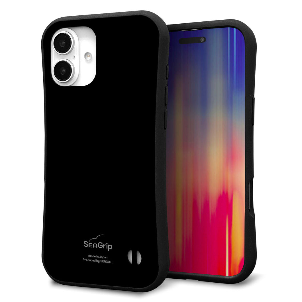 iPhone 16 Plus スマホケース 「SEA Grip」 グリップケース Sライン 【KM911 ポップカラー(ブラック)】 UV印刷