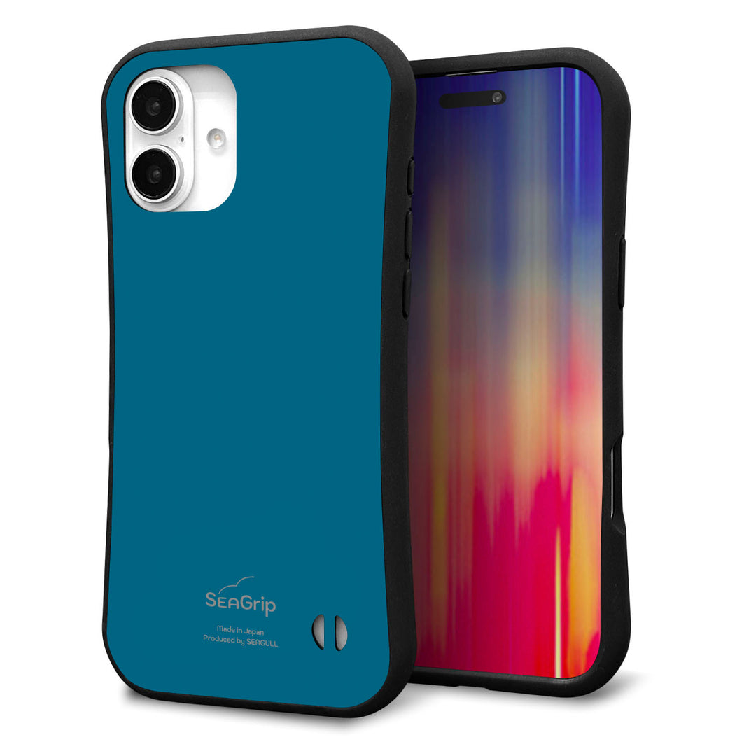 iPhone 16 Plus スマホケース 「SEA Grip」 グリップケース Sライン 【KM922 レトロカラー(ダークブルー)】 UV印刷