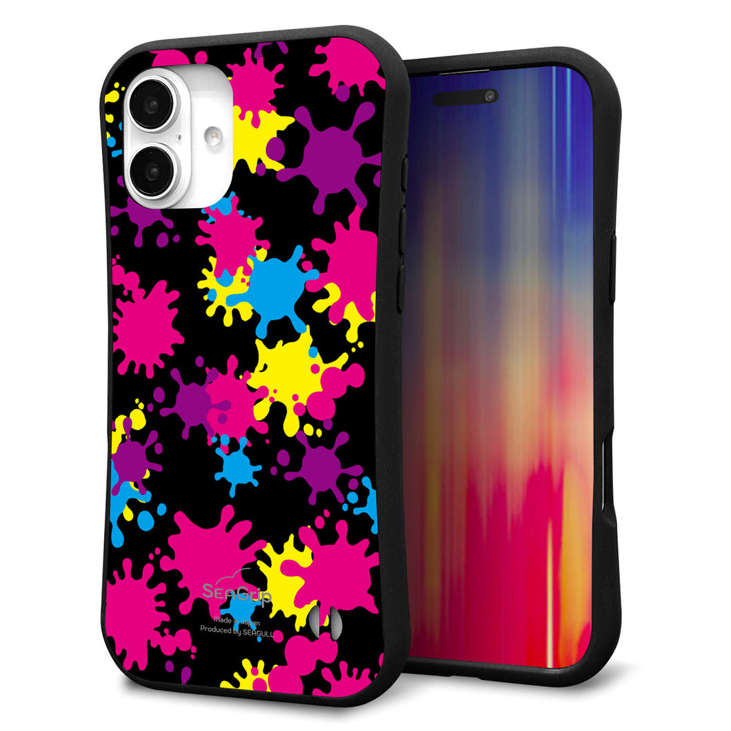 iPhone 16 Plus スマホケース 「SEA Grip」 グリップケース Sライン 【MA877 ペイントブラック】 UV印刷