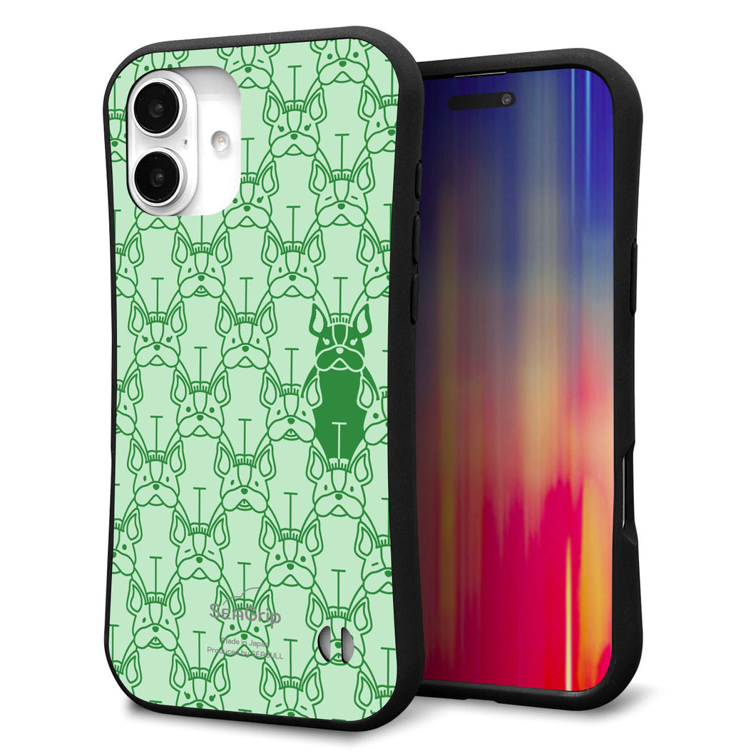 iPhone 16 Plus スマホケース 「SEA Grip」 グリップケース Sライン 【MA916 パターン ドッグ】 UV印刷