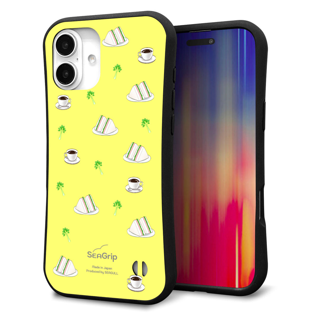 iPhone 16 Plus スマホケース 「SEA Grip」 グリップケース Sライン 【NA800 アムロサンドイッチプリント Aイエロー】 UV印刷