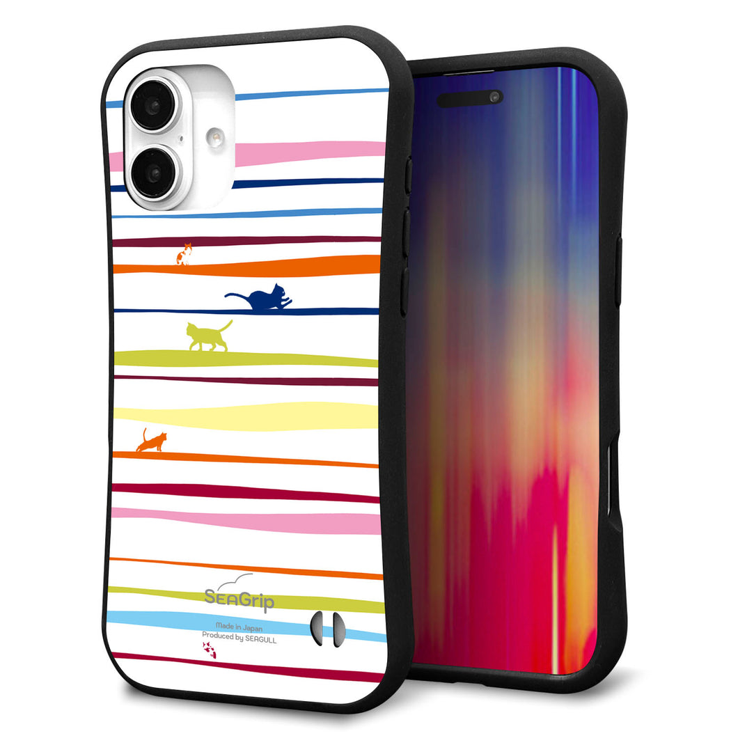 iPhone 16 Plus スマホケース 「SEA Grip」 グリップケース Sライン 【YB920 ペンギン01】 UV印刷
