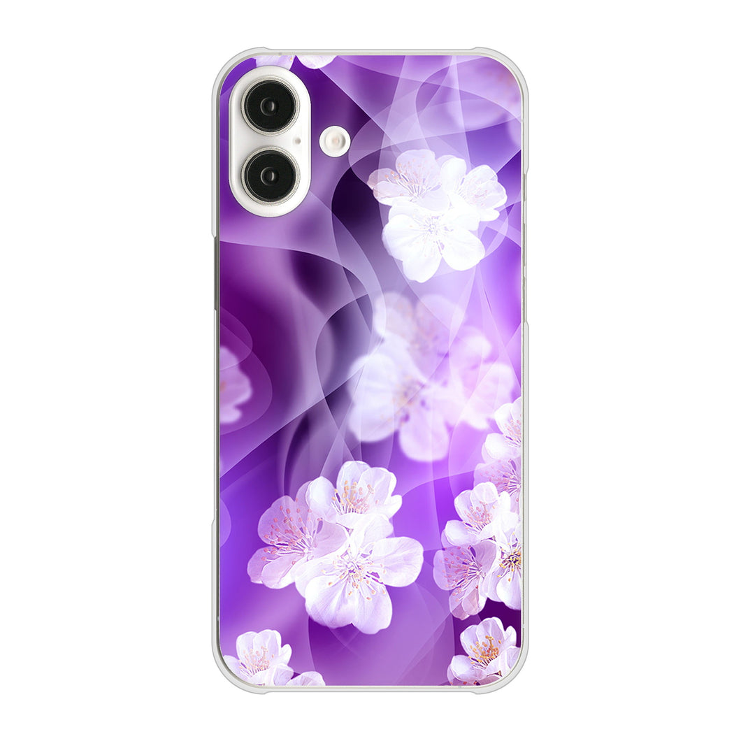 iPhone 16 Plus 1211 桜とパープルの風 ハードケース 背面印刷