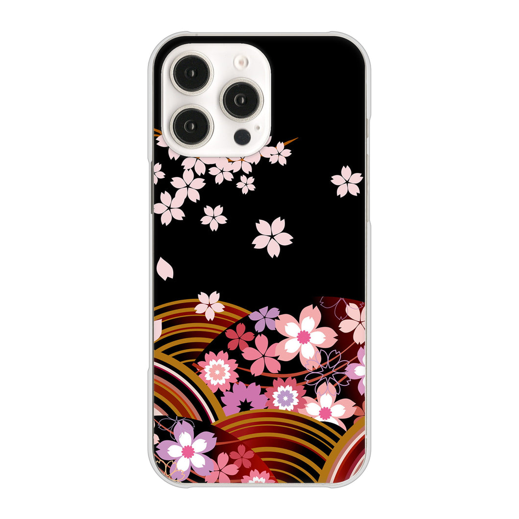 iPhone 16 Pro Max 1237 和柄&筆文字・夜桜の宴 ハードケース 背面印刷