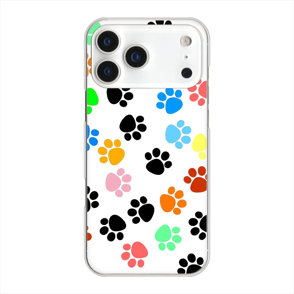 iPhone 18 Pro Max 高画質仕上げ 背面印刷 ハードケース 【1108 あしあとカラフル】