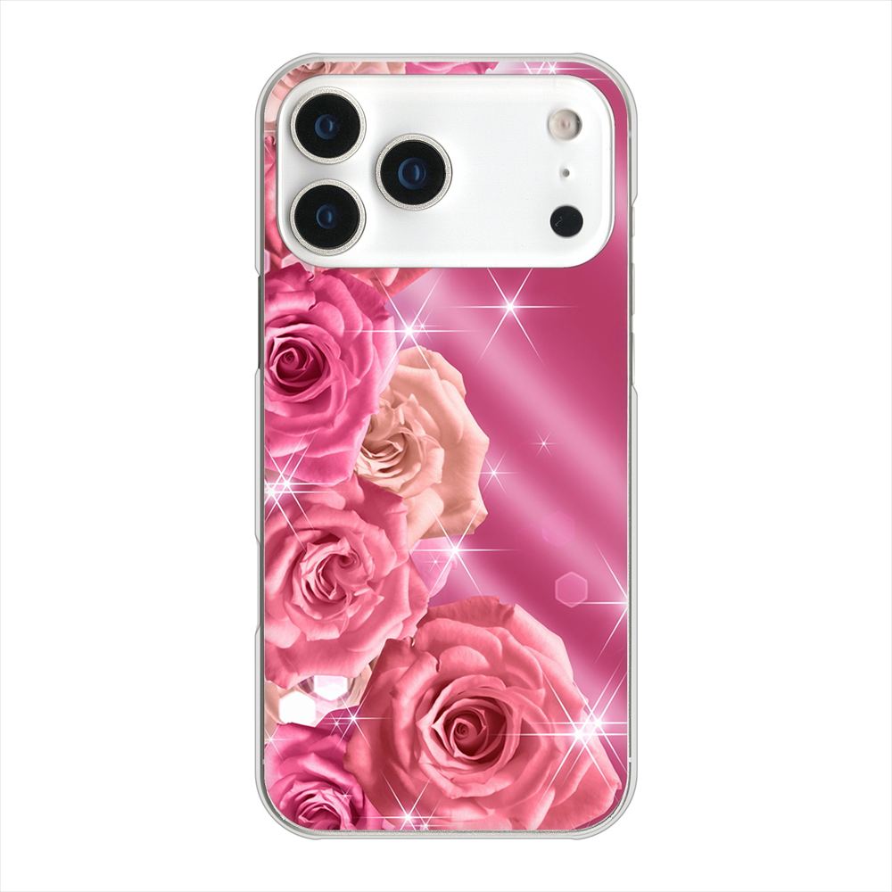 iPhone 18 Pro Max 高画質仕上げ 背面印刷 ハードケース 【1182 ピンクの薔薇に誘われて】