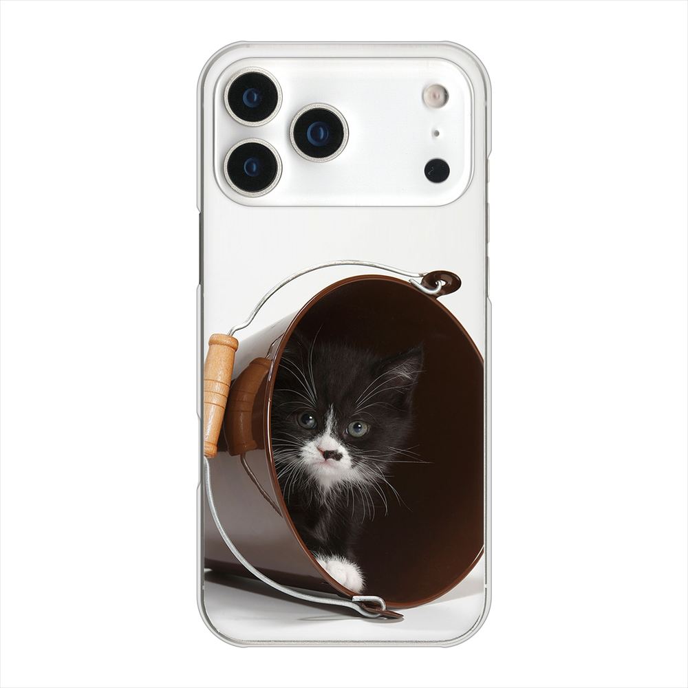 iPhone 18 Pro Max 高画質仕上げ 背面印刷 ハードケース 【VA800 ネコとバケツ】