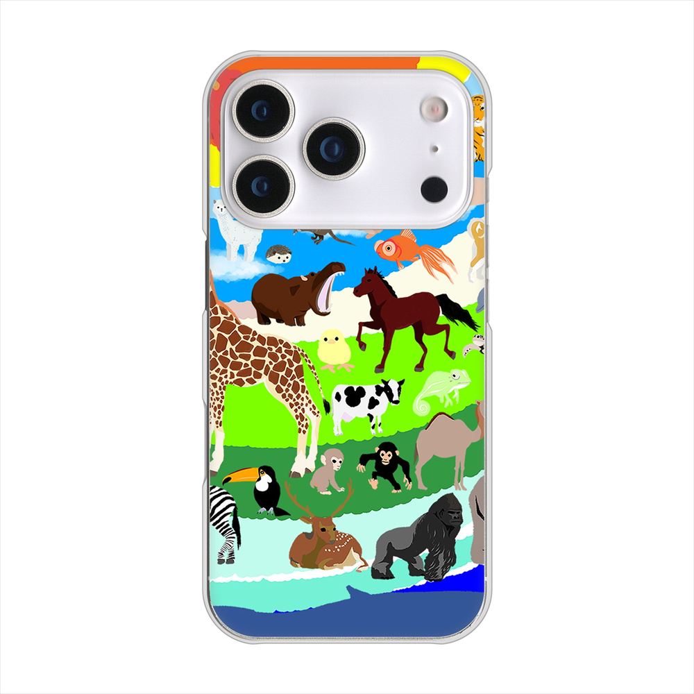 iPhone 18 Pro 高画質仕上げ 背面印刷 ハードケース 【YJ201 アニマルプラネット】