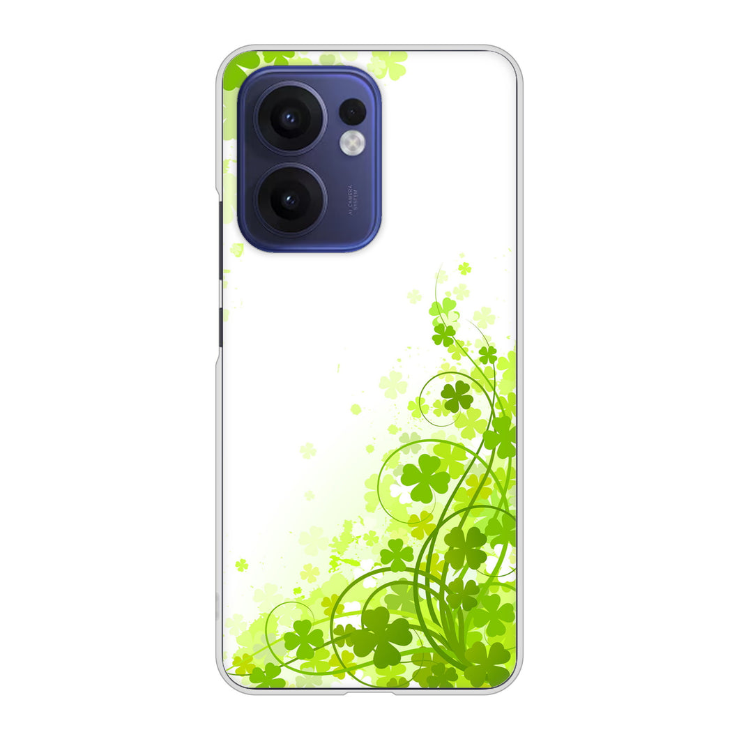 OPPO Reno13 A OPG05 UQ mobile 565 四葉のクローバー ハードケース 背面印刷