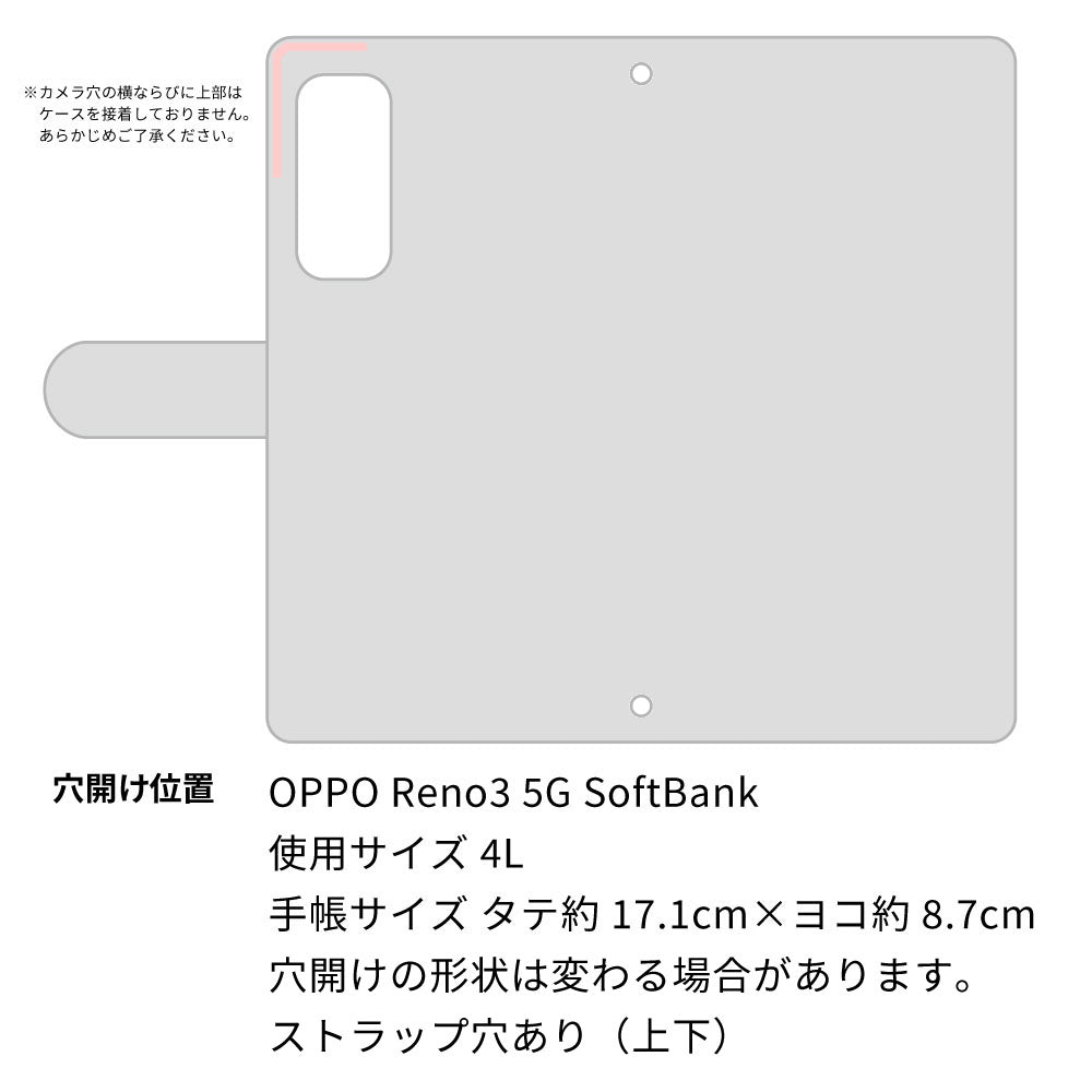 OPPO Reno3 5G SoftBank くすみガーデン 大人かわいい プリント手帳型ケース 耐衝撃