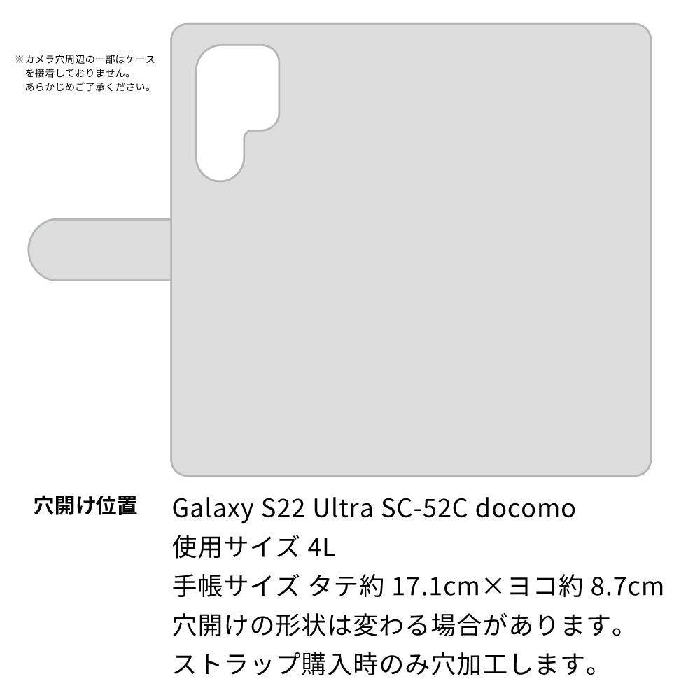 Galaxy S22 Ultra SC-52C docomo ステンドグラス&イタリアンレザー 手帳型ケース 耐衝撃